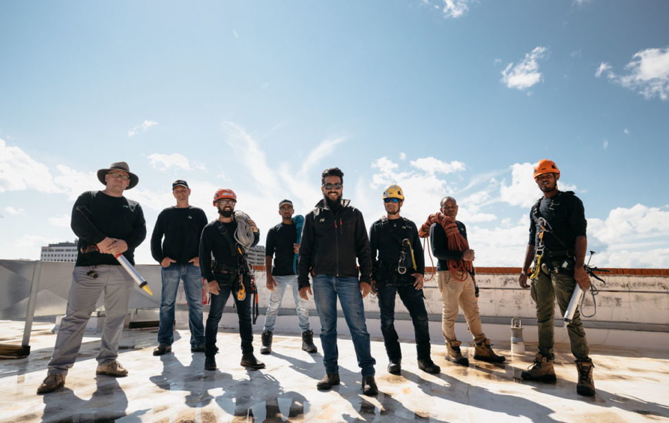 AllVert employees on a rooftop